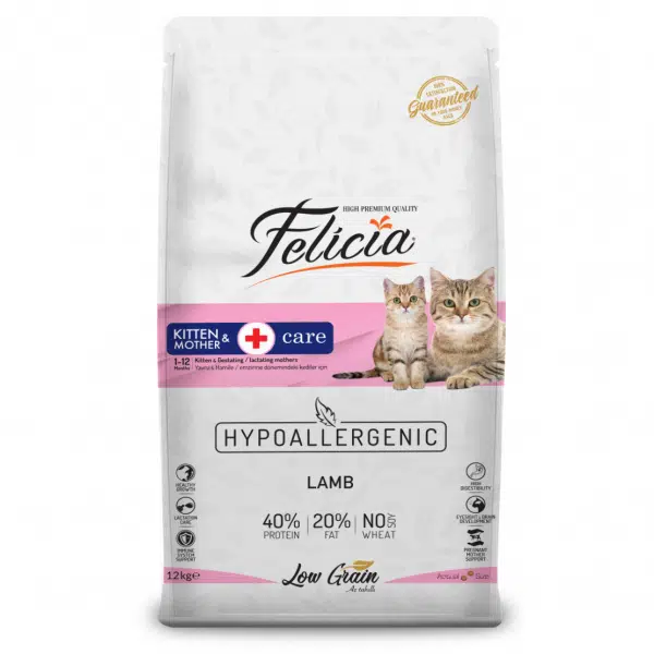 Felicia Kitten & Mother Az Tahıllı Kuzu Etli Yavru Kedi Maması 12 Kg