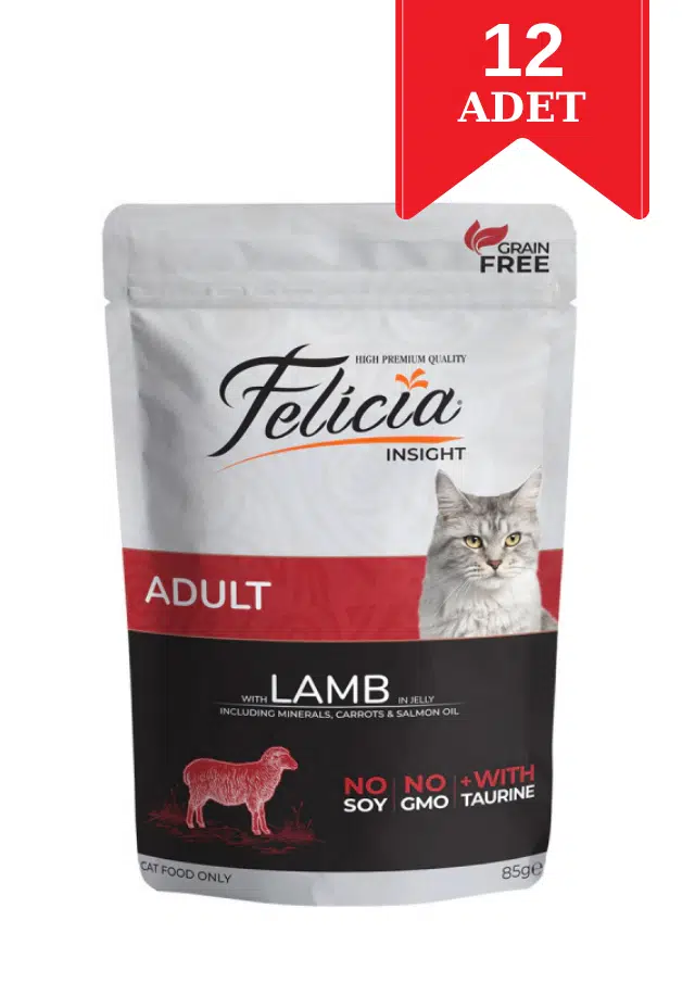 Felicia Tahılsız Cat Pouch Kuzu Etli Yaş Yetişkin Kedi Maması 85 Gr X 12 Adet