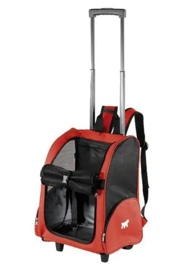 Ferplast Trolley Small Kırmızı Tekerlekli Çekçekli Kedi Köpek Sırt Taşıma Çantası