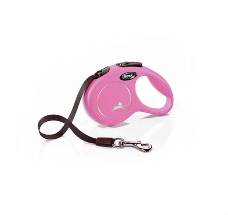 Flexi New Classic Otomatik Pembe Şerit Köpek Gezdirme Tasması XSmall 3 Metre