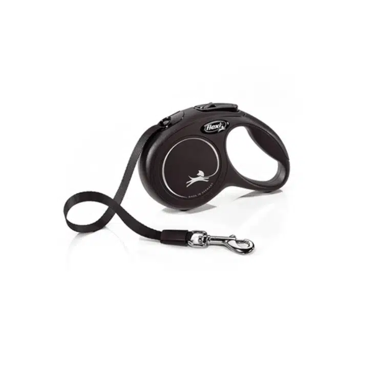 Flexi New Classic Otomatik Siyah Şerit Köpek Gezdirme Tasması XSmall 3 Metre