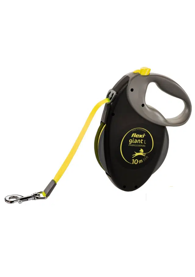 Flexi New Giant Neon Otomatik Sarı Şerit Köpek Gezdirme Tasması Large 10 Metre