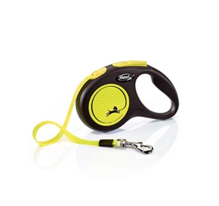 Flexi New Neon Otomatik Sarı Şerit Köpek Gezdirme Tasması Medium 5 Metre