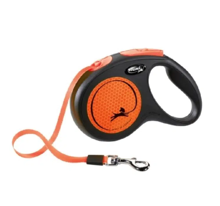 Flexi New Neon Otomatik Turuncu Şerit Köpek Gezdirme Tasması Medium 5 Metre
