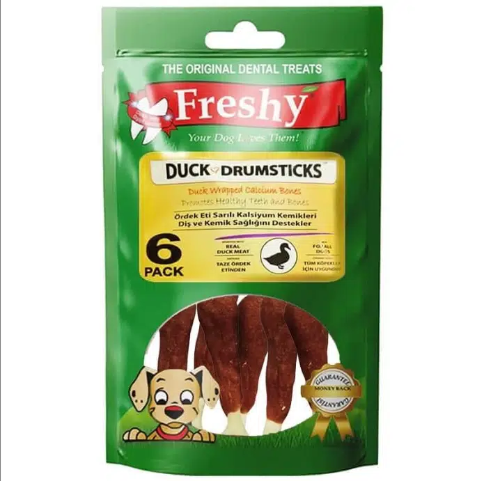 Freshy Duck Drumstick Ördek Eti Kaplı Kalsiyum But Köpek Ödülü 6 Adet 90 Gr