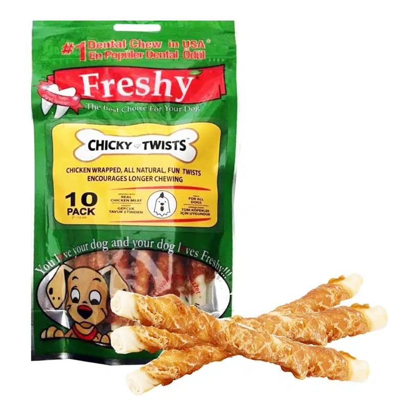 Freshy Chicky Twists Tavuk Etli Burgu Çiğneme Kemiği 10'lu
