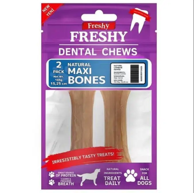 Freshy Dental Chews Natural Maxi Bones Köpek Ödül Kemiği 15 Cm 2 Adet