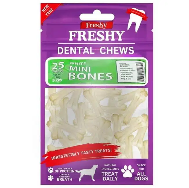 Freshy Dental Chews White Mini Bones Köpek Ödül Kemiği 5 Cm 25 Adet