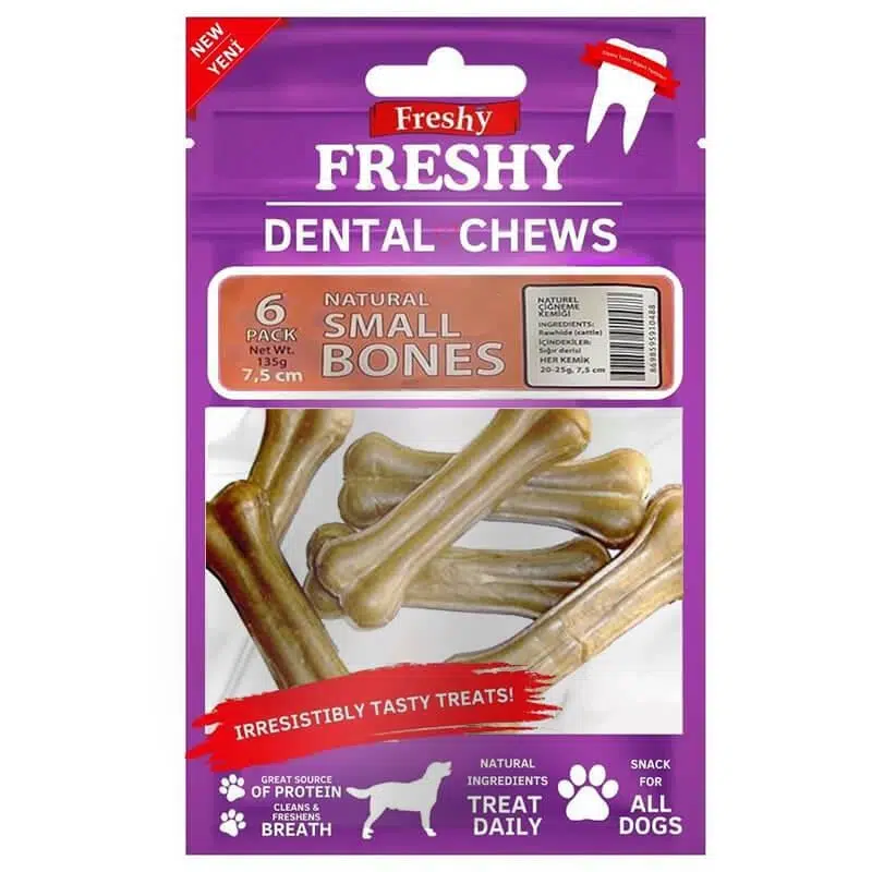 Freshy Dental Chews Natural Small Bones Köpek Ödül Kemiği 6 Adet
