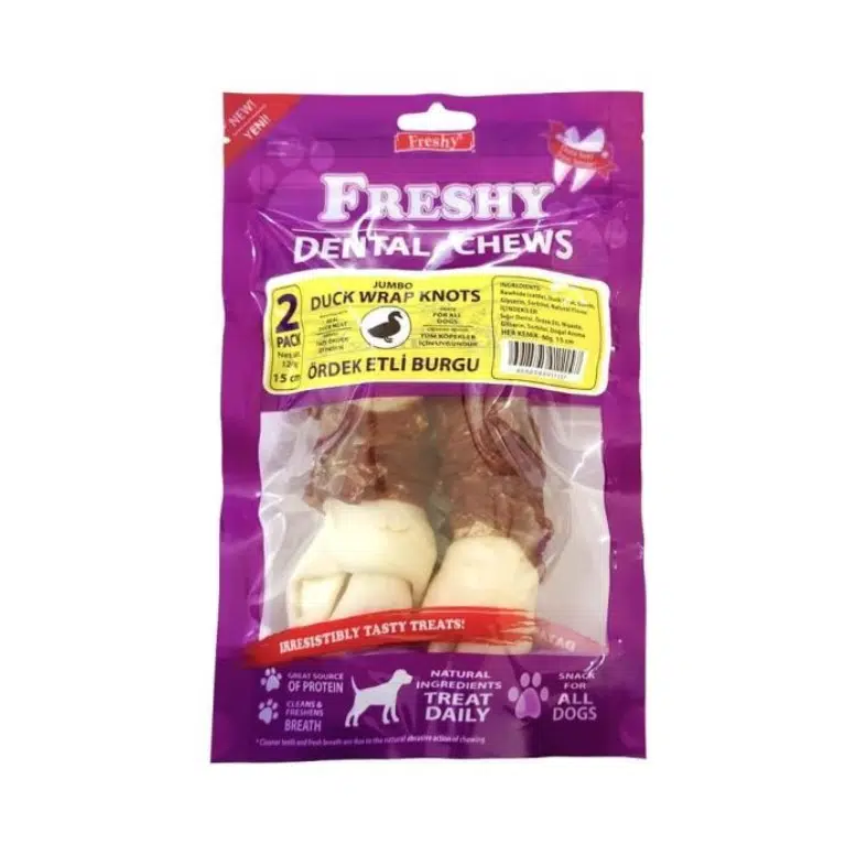 Freshy Jumbo Duck Wrap Knots Ördek Etli Burgu Kemik Köpek Ödülü 15 Cm 2 Adet