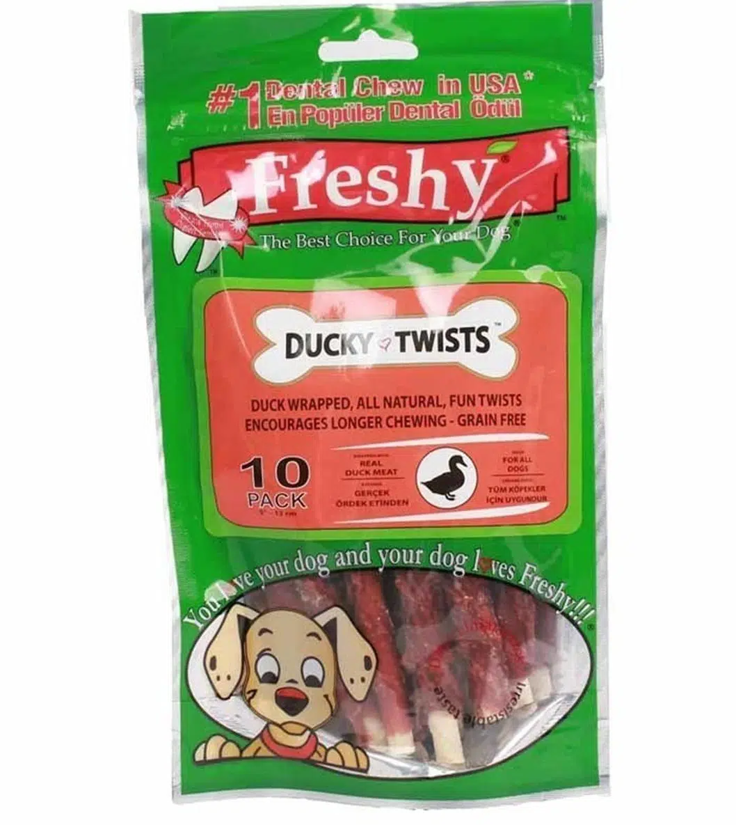Freshy Ducky Twists Ördek Etli Burgu Çubuk Köpek Ödülü 90 Gr 10'lu