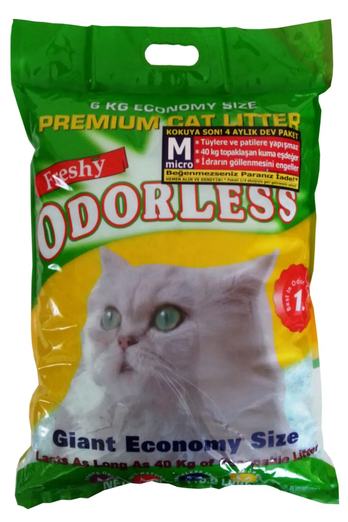 Freshy Odorless Eco Paket Micro Kristal Kedi Kumu 6 Kg