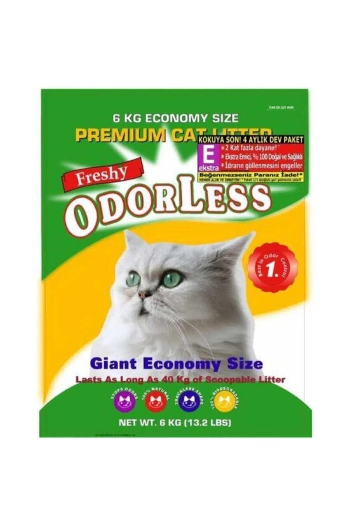 Freshy Odorless Silika 4 Aylık Ekstra Regular Extra Kalın Kristal Kedi Kumu 6 Kg