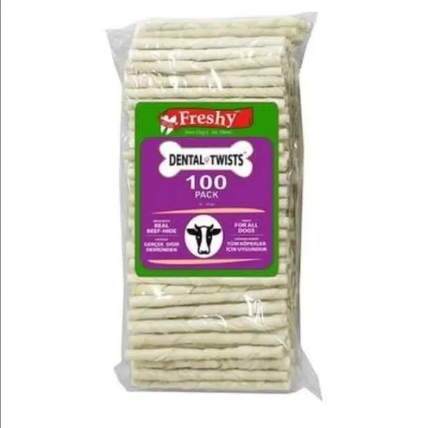 Freshy Dental Twist Sütlü Burgu Çubuk Köpek Ödülü 100 Adet