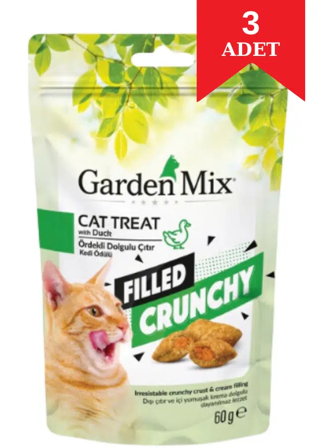 Garden Mix Ördekli İçi Dolgulu Kedi Ödül Maması 60 Gr X 3 Adet