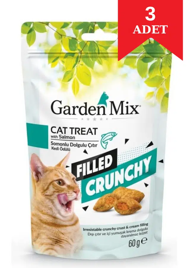 Garden Mix Somonlu İçi Dolgulu Kedi Ödül Maması 60 Gr X 3 Adet