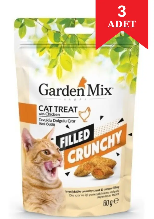Garden Mix Tavuklu İçi Dolgulu Kedi Ödül Maması 60 Gr X 3 Adet