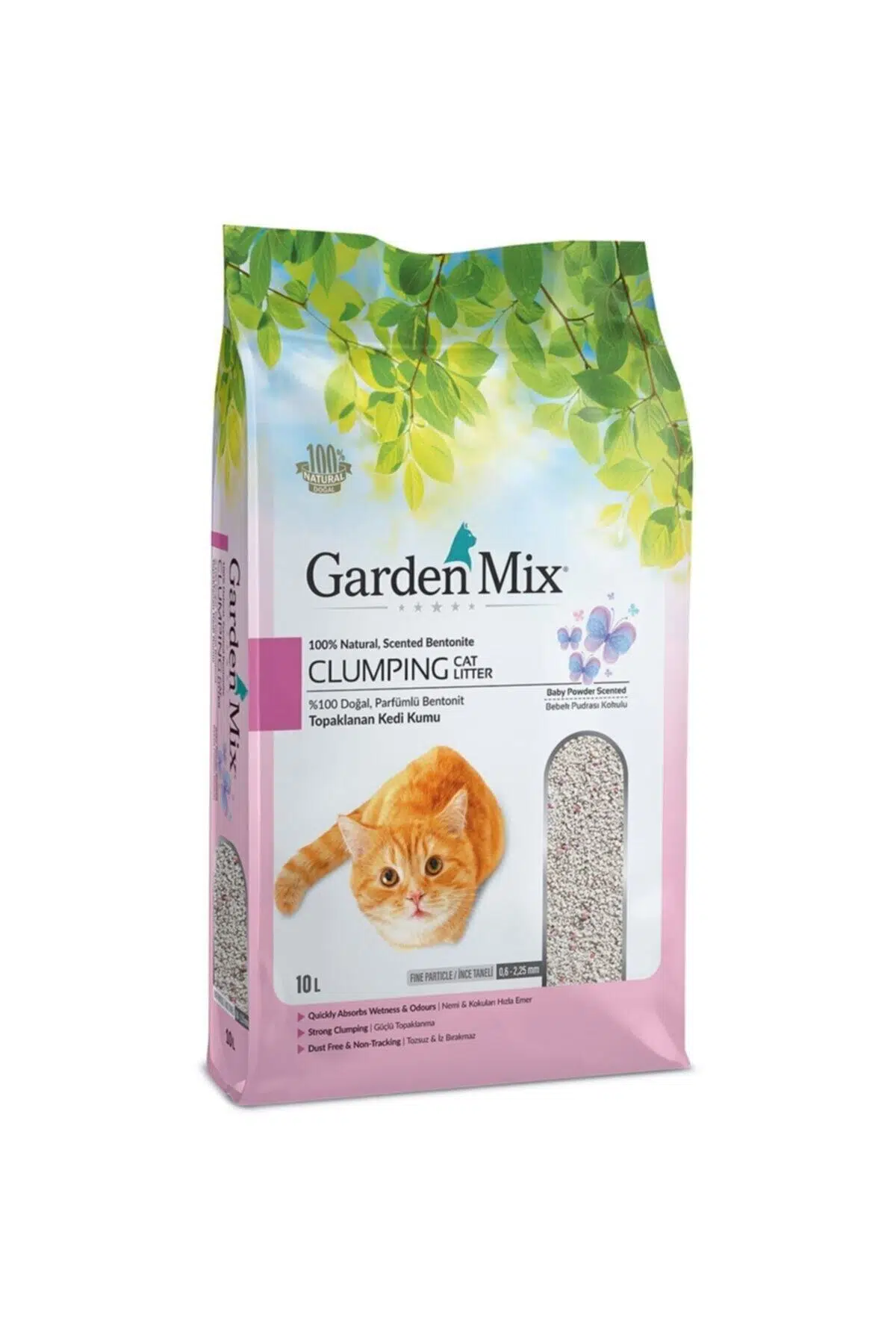 Gardenmix Bebek Pudralı Kalın Taneli Bentonit Kedi Kumu 10 Lt
