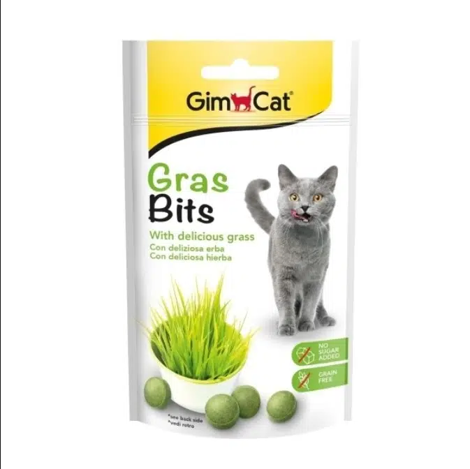 GimCat Gras Bits Çimen Aromalı Sindirim Sistemi Destekleyici Şekersiz Kedi Ödül Maması 50 Gr