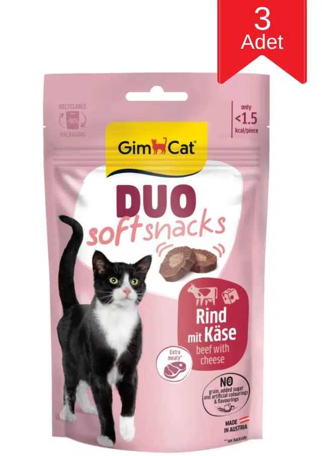 Gimcat Duo Soft Shacks Sığır Etli ve Peynirli Kedi Ödül Maması 50 Gr X 3 Adet