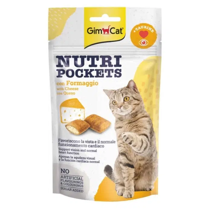GimCat Nutripockets Peynirli ve Taurinli Kedi Ödül Maması 60 Gr