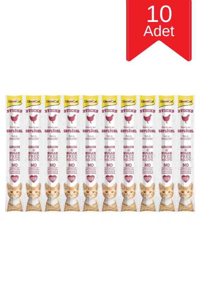 Gimcat Sticks Kümes Hayvanlı Kedi Ödül Çubuğu 5 Gr x 10'lu 50 Gr