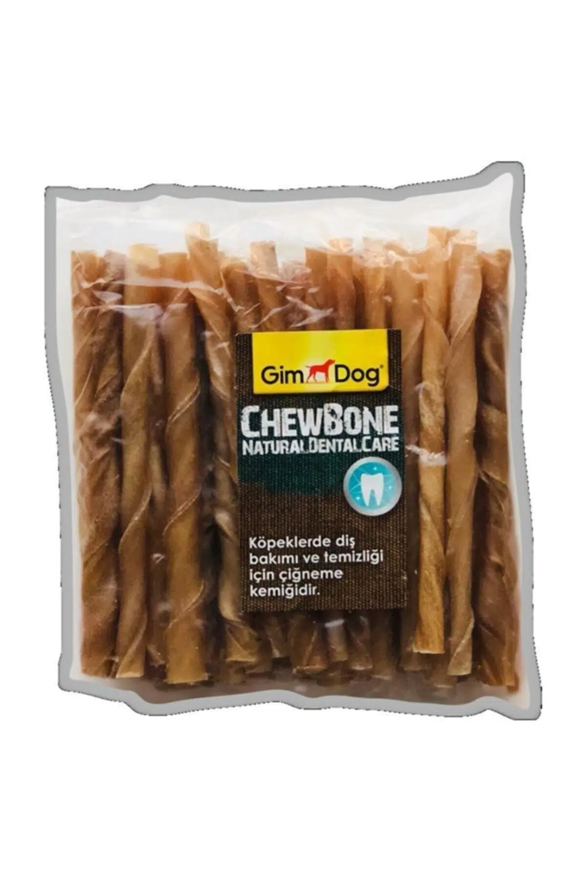 Gimdog Mordimi Naturel Dental Care Sığır Derisi Sarılı Burgu Çubuk 50'li Paket