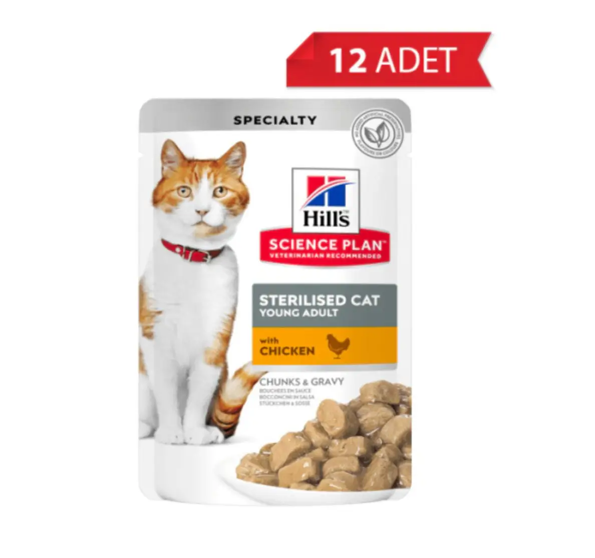 Hill's Pouch Tavuklu Kısırlaştırılmış Kedi Konservesi 85 Gr x 12 Adet