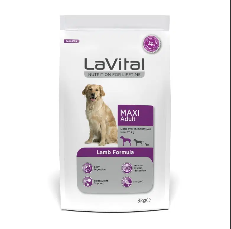 LaVital Maxi Adult Büyük Irk Kuzulu Yetişkin Köpek Maması 3 Kg