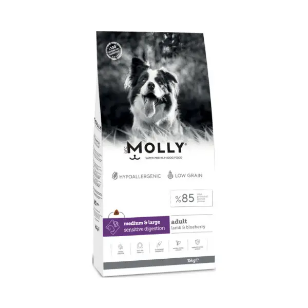 Molly Hipoalerjenik Kuzu Etli Ve Yaban Mersinli Büyük Irk Yetişkin Köpek Maması 15 Kg