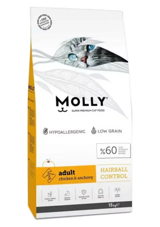 Molly Tavuklu Ve Hamsili Yetişkin Kedi Maması 15 Kg