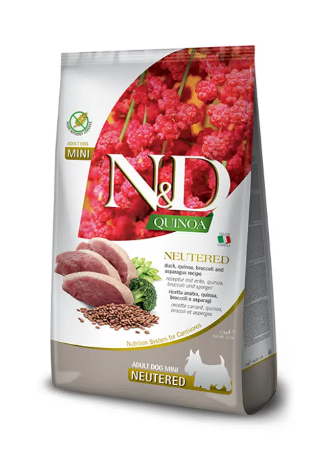 N&D Quinoa Ördek Etli Ve Brokolili Küçük Irk Tahılsız Kısırlaştırılmış Köpek Maması 2.5 Kg