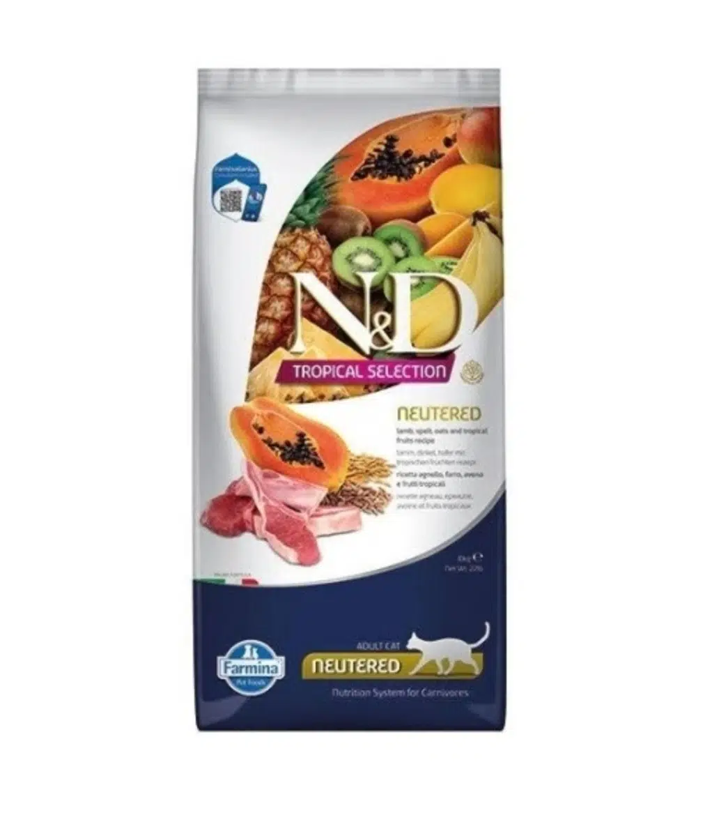 N&D Tropical Selection Kuzu Etli ve Tropikal Meyveli Kısırlaştırılmış Kedi Maması 10 Kg