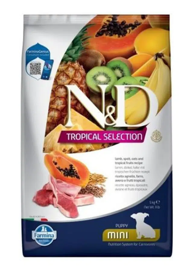 N&D Tropical Selection Kuzu Etli Ve Tropikal Meyveli Mini Irk Yetişkin Köpek Maması 5 Kg