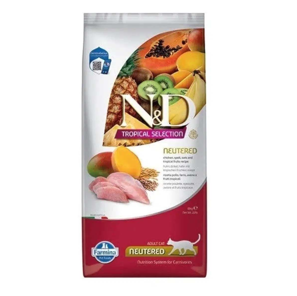 N&D Tropical Selection Tavuklu ve Tropikal Meyveli Kısırlaştırılmış Kedi Maması 10 Kg