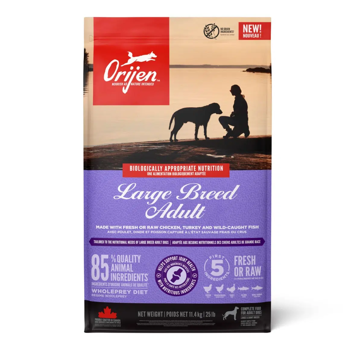 Orijen Adult Large Breed Tavuk Hindi ve Balıklı Büyük Irk Tahılsız Yetişkin Köpek Maması 11.4 Kg