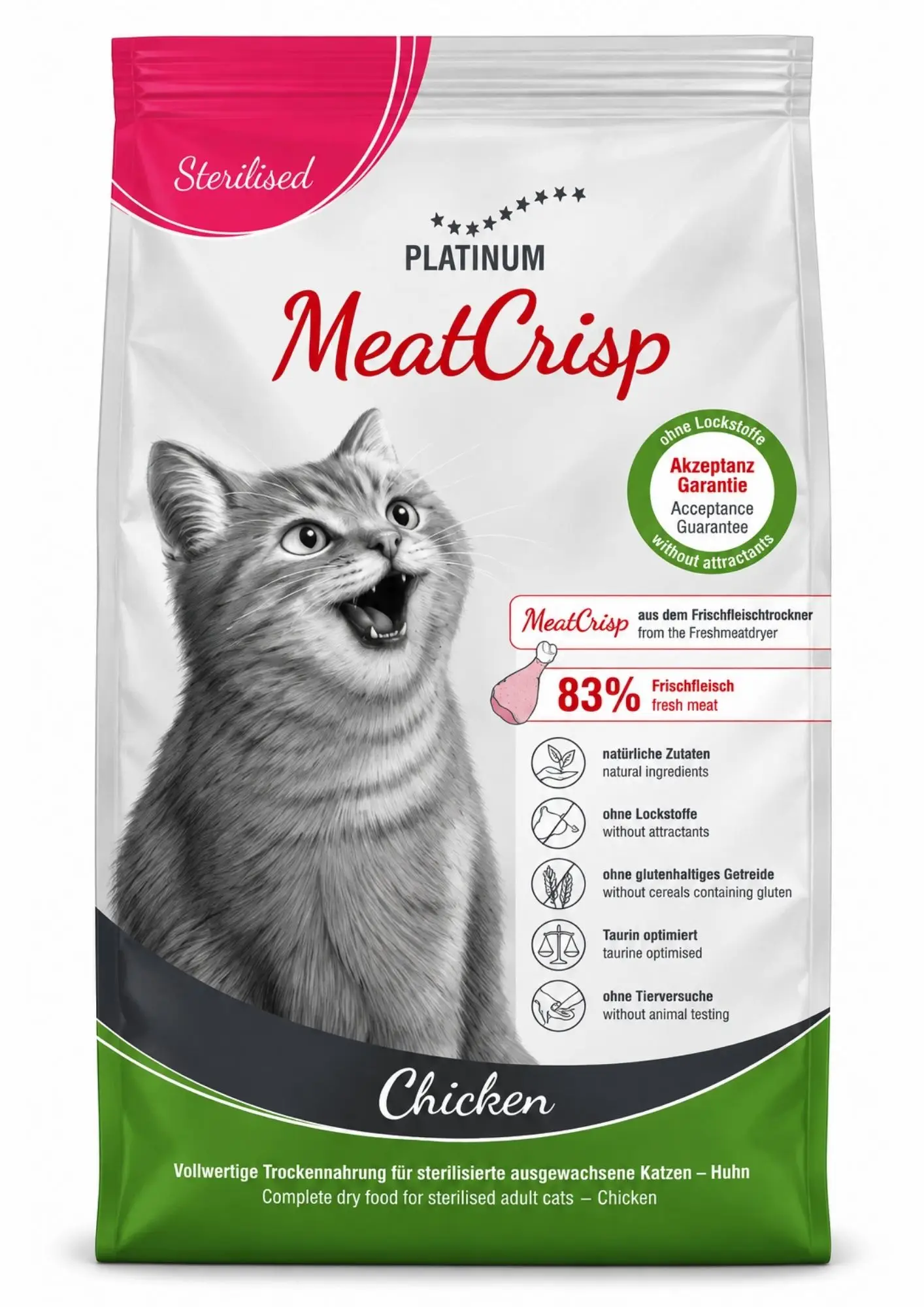 Platinum MeatCrisp Tavuklu Kısırlaştırılmış Kedi Maması 3 Kg