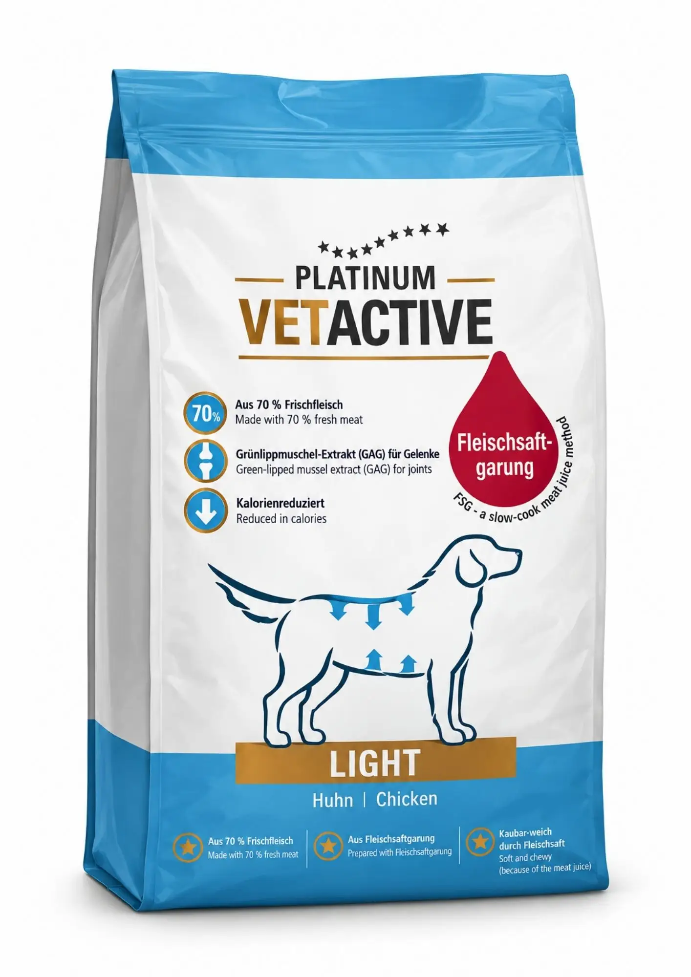 Platinum Vetactive Light Tavuklu Yetişkin Köpek Maması 1.5 Kg