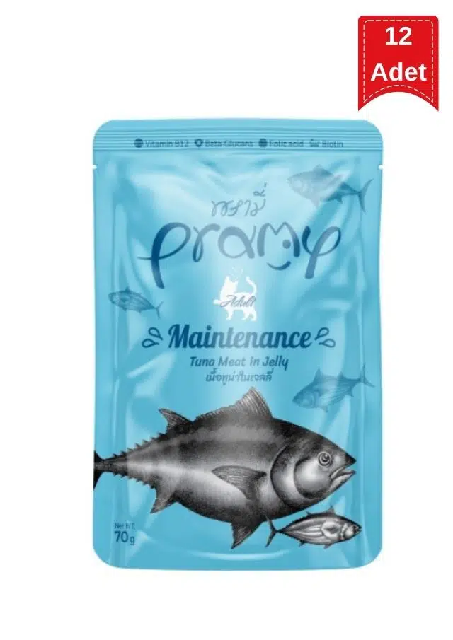 Pramy Maintenance Jöle Yağsız Ton Balıklı Kedi Konservesi 70 Gr X 12 Adet
