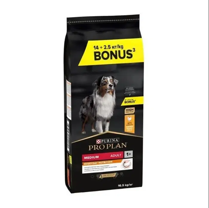 Pro Plan Adult Medium Everyday Nutrition Tavuklu Orta Irk Yetişkin Köpek Maması 14 Kg+ 2.5 Kg Bonus