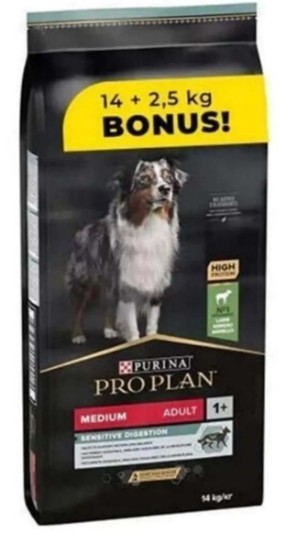 Pro Plan Adult Medium Kuzu Etli Yetişkin Köpek Maması 14+2.5 Kg