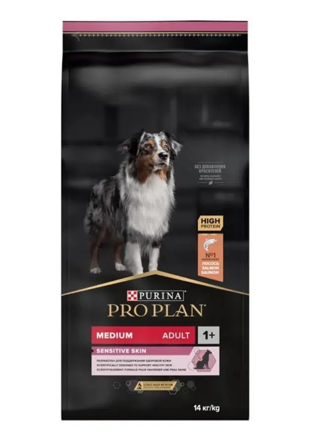 Pro Plan Adult Sensitive Skin Medium Somonlu Köpek Maması 14 Kg