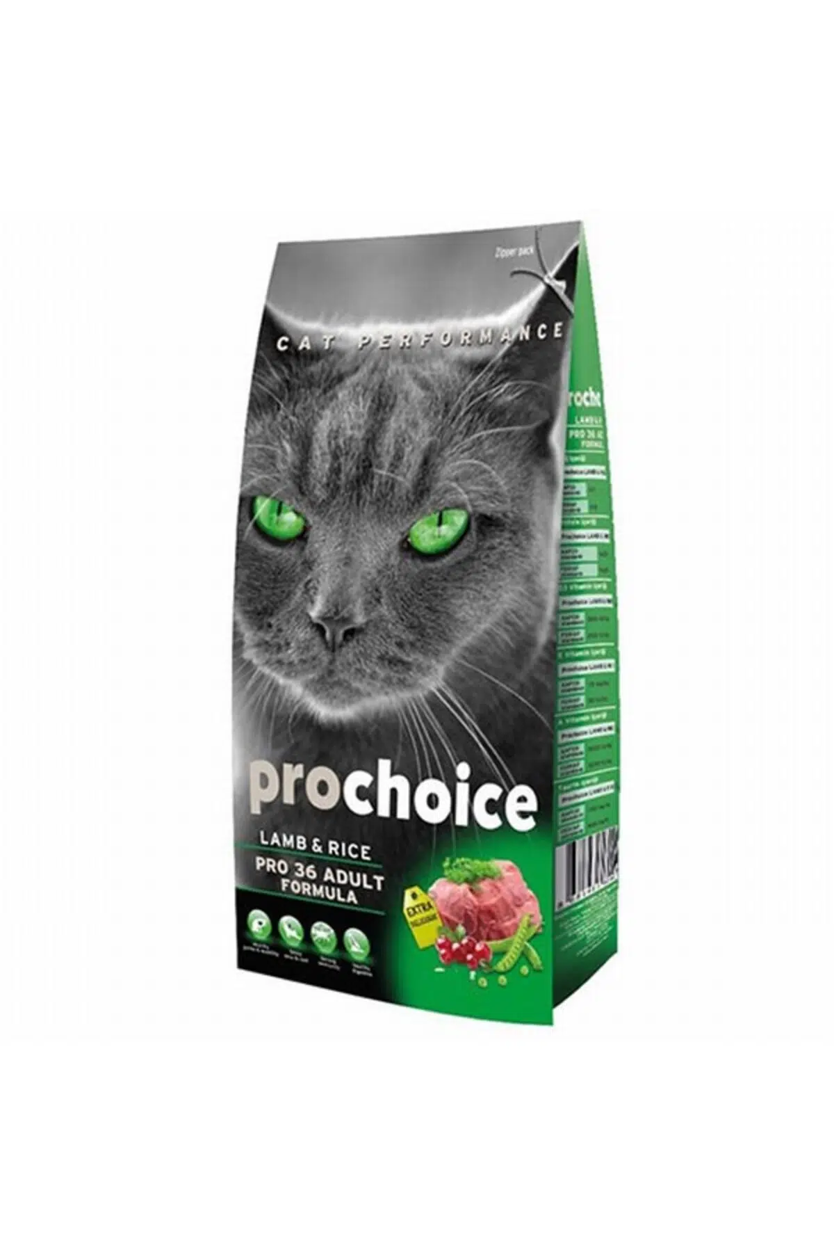 ProChoice Pro 36 Kuzulu ve Pirinçli Düşük Tahıllı Yetişkin Kedi Maması 15 Kg