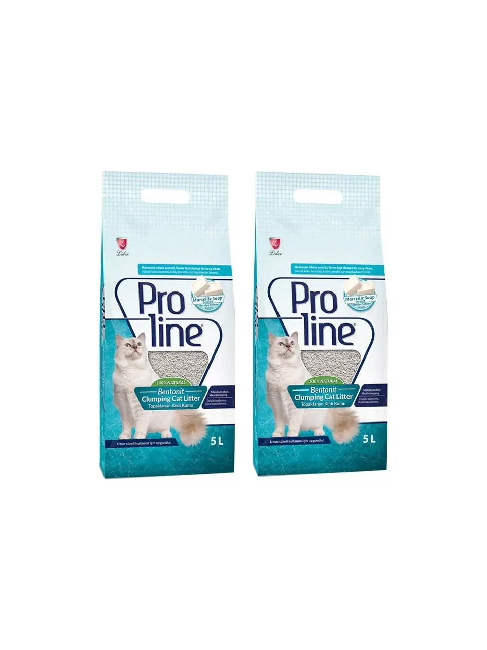 Proline Bentonit Marsilya Sabun Kokulu Topaklanan Kedi Kumu 5 Lt 2 ADET