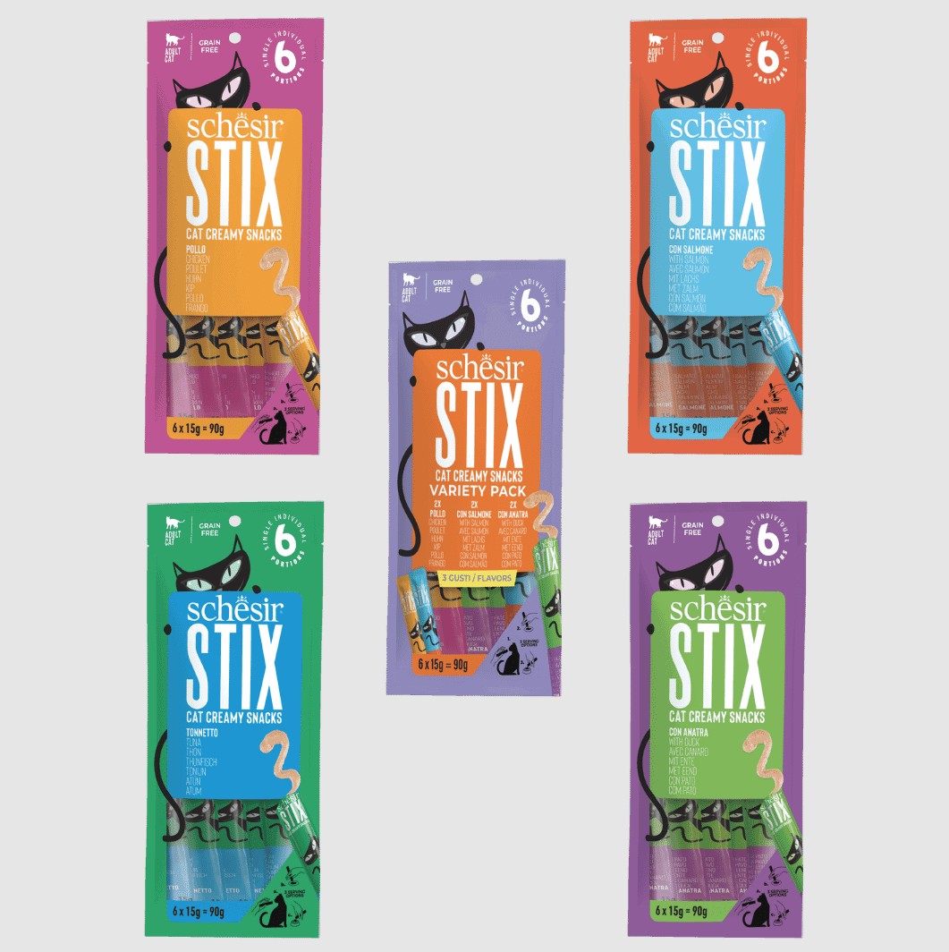 Schesir Stix Mix Cat Krema Sıvı Karışık Kedi Ödülü 6 x 15 Gr 5 Li