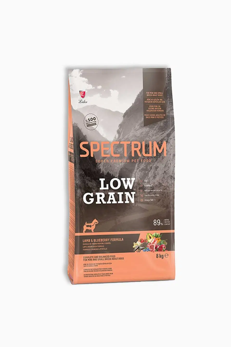 Spectrum Düşük Tahıllı Adult Kuzu Etli ve Yaban Mersinli Küçük Irk Yetişkin Köpek Maması 8 Kg
