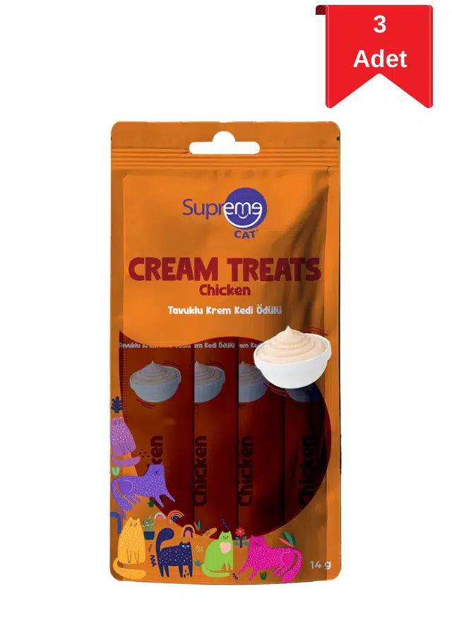 Supreme Cat Tavuklu Krema Kedi Ödülü 4'lü 14 Gr X 3 Paket