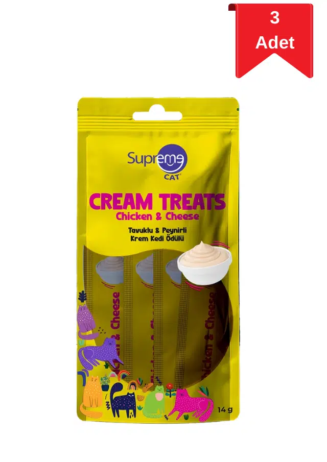 Supreme Cat Tavuklu Ve Peynirli Krema Kedi Ödülü 4'lü 14 Gr X 3 Paket