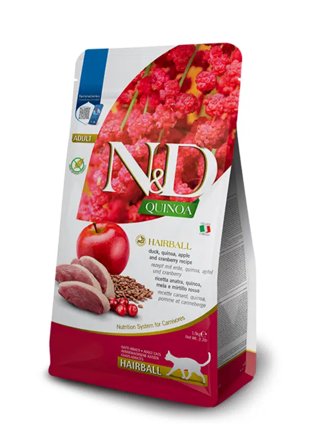N&D Quinoa Hairball Ördek Etli Kionalı Elmalı Tahılsız Kedi Maması 1.5 Kg