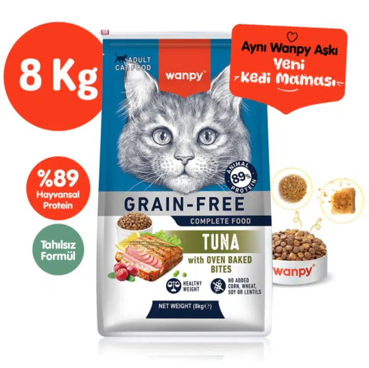 Wanpy Tahılsız Adult Ton Balıklı Yetişkin Kedi Maması 8 Kg